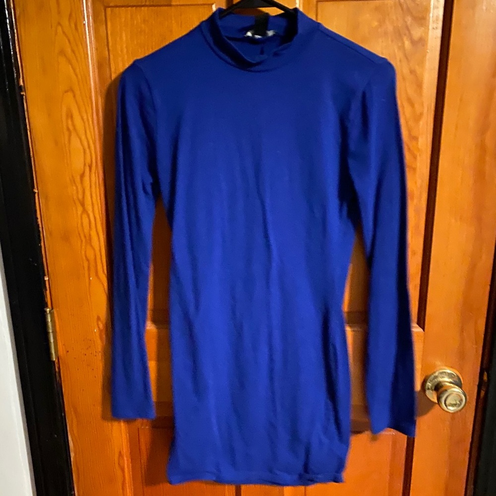 Long sleeved/high neck mini dress